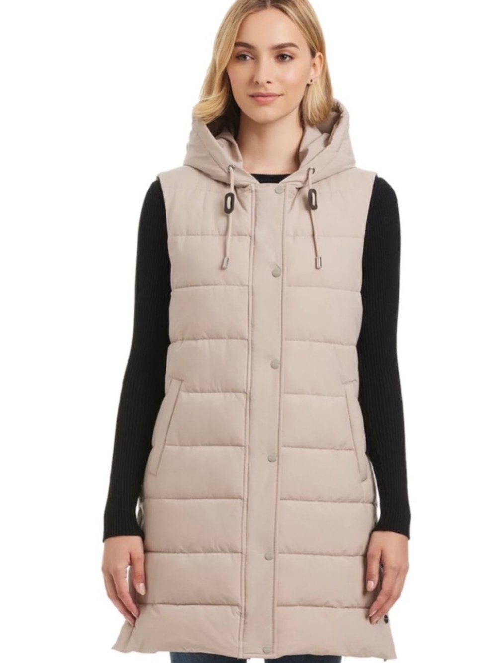 NWOT Modern Supply Sanctuary Women's Long Sleeveless Hooded Puffer Vest Medium